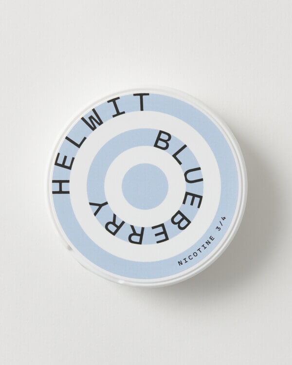helwit blueberry nicotine pouch from above