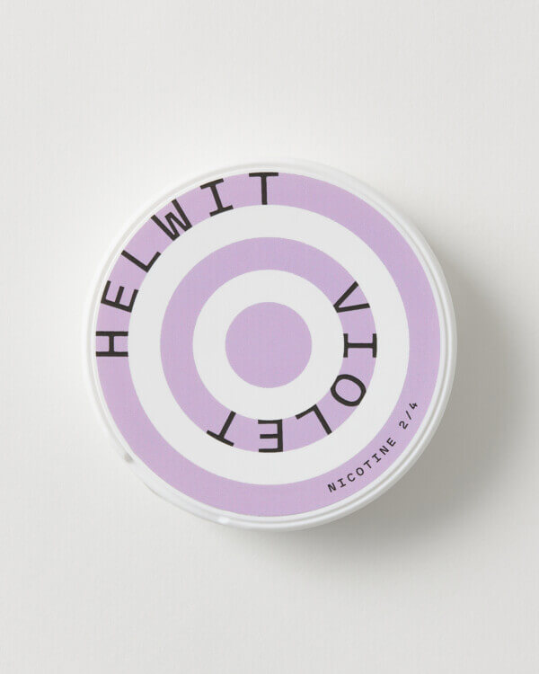 helwit violet nicotine pouch from above